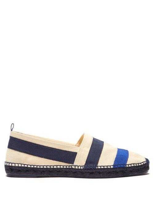 Matchesfashion.com Castaer - Perseo Striped Canvas Espadrilles - Mens - Blue Multi