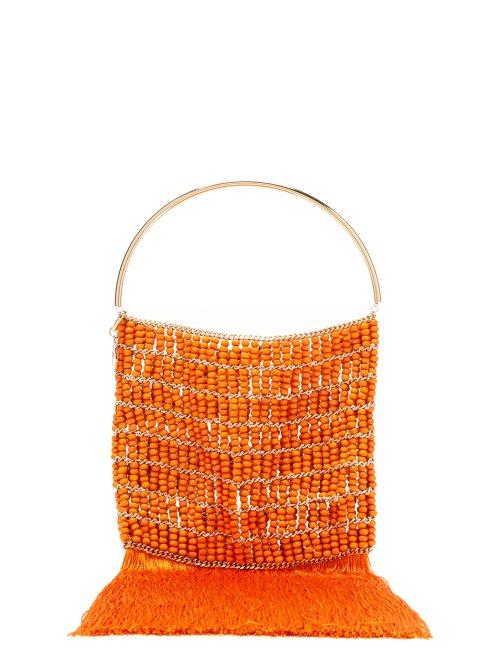 Matchesfashion.com Rosantica By Michela Panero - Georgina Beaded Fringe Trimmed Bag - Womens - Orange