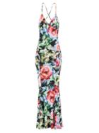 Norma Kamali - Floral-print Fishtail-hem Jersey Maxi Dress - Womens - Multi