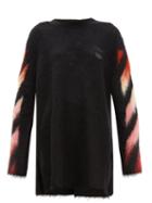 Matchesfashion.com Off-white - Diag Logo Intarsia Wool Blend Sweater Dress - Womens - Black Multi