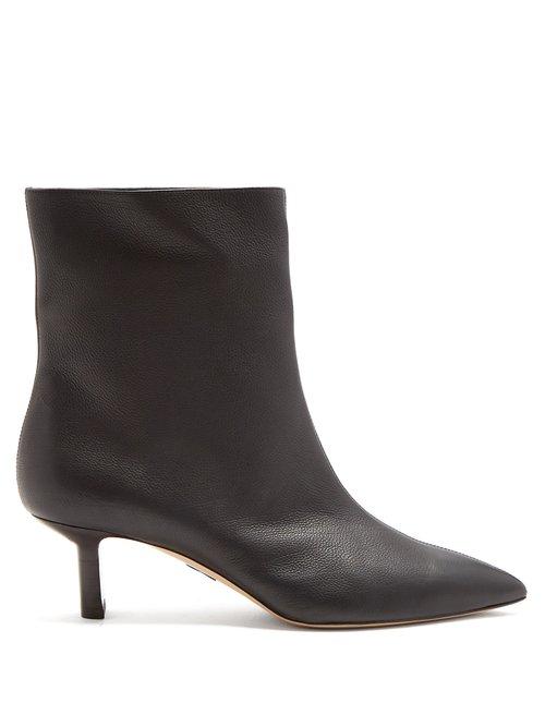 Matchesfashion.com Paul Andrew - Mangold Grained Leather Ankle Boots - Womens - Black