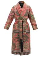 Matchesfashion.com Etro - Don Belted Paisley-print Quilted Silk Jacket - Womens - Red Multi