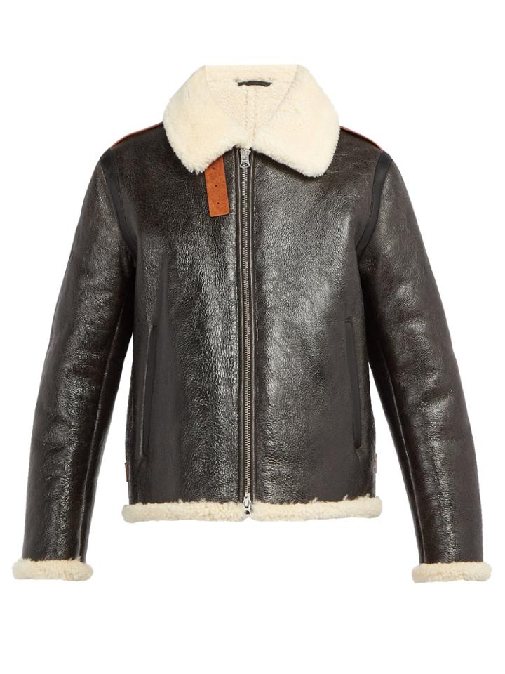 Acne Studios Shearling And Leather Aviator Jacket