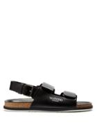 Matchesfashion.com Valentino - Double Velcro Strap Leather Sandals - Mens - Black Multi