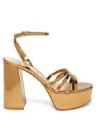 Matchesfashion.com Gianvito Rossi - Angelica 70 Leather Platform Sandals - Womens - Gold