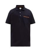 Matchesfashion.com Paul Smith - Artist Striped Trim Cotton Piqu Polo Shirt - Mens - Navy