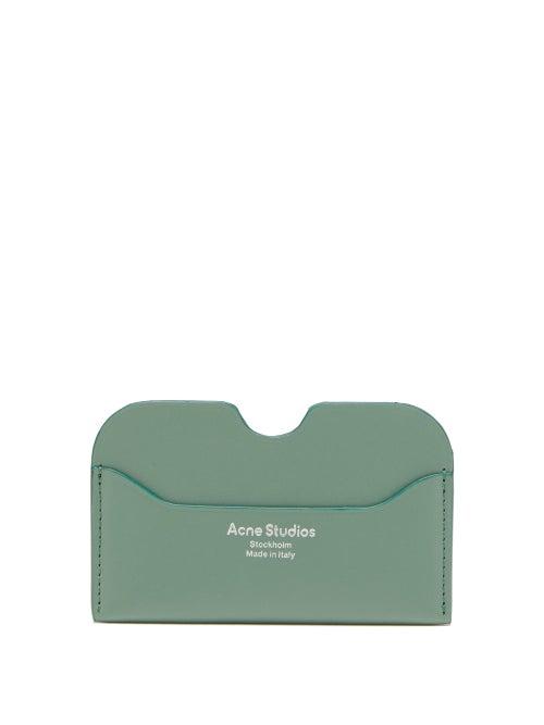 Acne Studios - Elmas Foiled-logo Leather Cardholder - Womens - Green