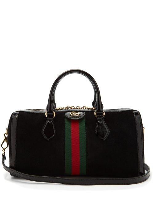 Matchesfashion.com Gucci - Ophidia Boston Suede Bowling Bag - Womens - Black