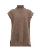 Matchesfashion.com Ganni - Cap-sleeve Ribbed Sweater - Womens - Brown