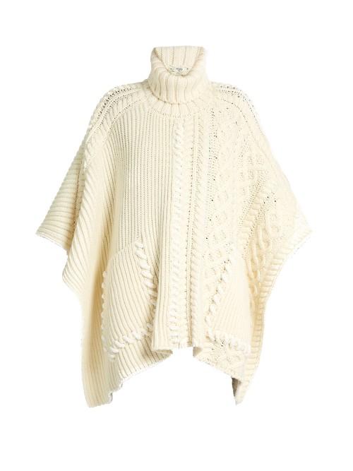 Fendi Roll-neck Wool Poncho