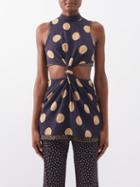 Proenza Schouler - Polka-dot Cutout Tank Top - Womens - 01bk