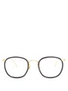 Linda Farrow Oval-frame Yellow-gold Plated Glasses