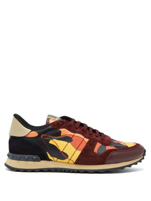 Matchesfashion.com Valentino - Rockrunner Camouflage Print Trainers - Mens - Orange