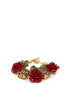 Matchesfashion.com Dolce & Gabbana - Leopard And Rose Bracelet - Womens - Red