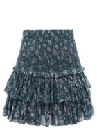 Isabel Marant Toile - Naomi High-rise Floral-print Cotton Mini Skirt - Womens - Green Multi
