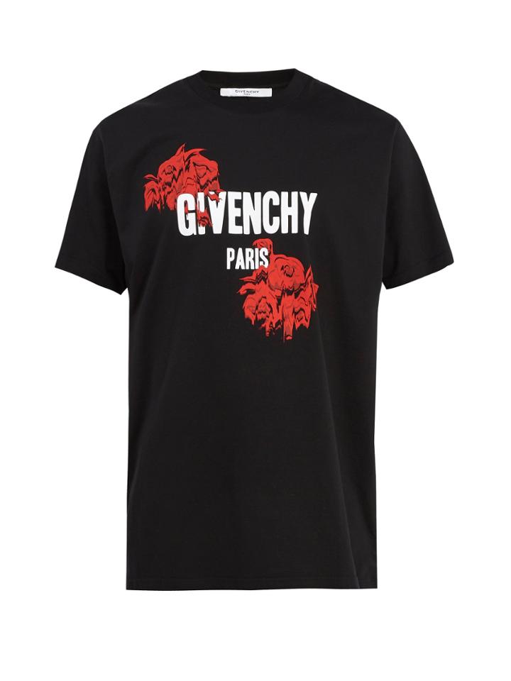 Givenchy Modern-fit Rose-print Cotton T-shirt
