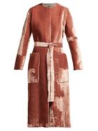Matchesfashion.com Bottega Veneta - Velvet Belted Coat - Womens - Pink