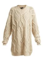 Matchesfashion.com Isabel Marant - Bev Cable Knit Wool Sweater - Womens - Ivory