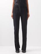 Victoria Beckham - Side-stripe Crepe Tailored Trousers - Womens - Black