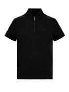Matchesfashion.com Moncler - Logo-patch Zipped Piqu Polo Shirt - Mens - Black