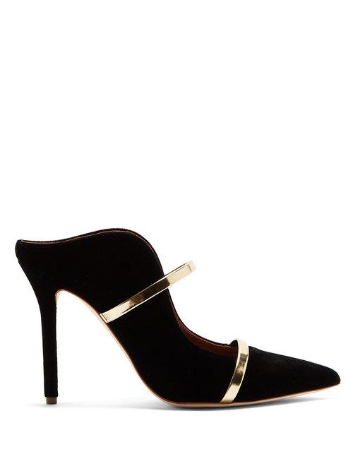 Matchesfashion.com Malone Souliers - Maureen Velvet Mules - Womens - Black Gold