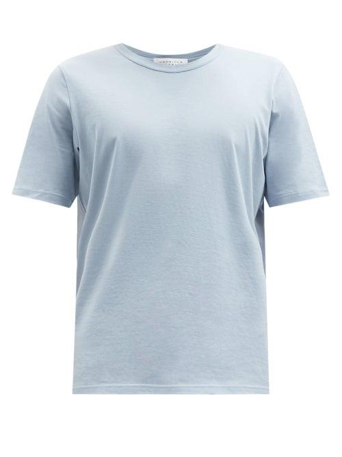 Matchesfashion.com Gabriela Hearst - Bandeira Organic-cotton Jersey T-shirt - Mens - Light Blue