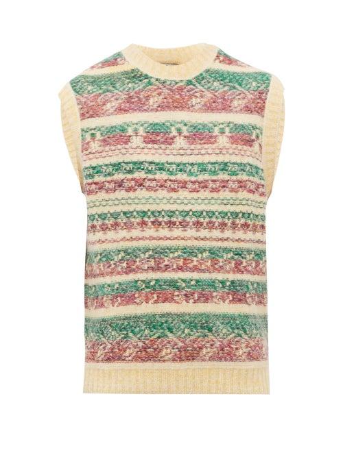 Matchesfashion.com Acne Studios - Jacquard Stripe Knitted Tank Top - Mens - Yellow Multi