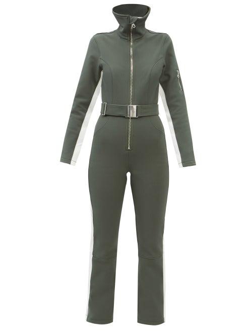 Cordova - Belted Nylon-blend Soft-shell Ski Suit - Womens - Khaki