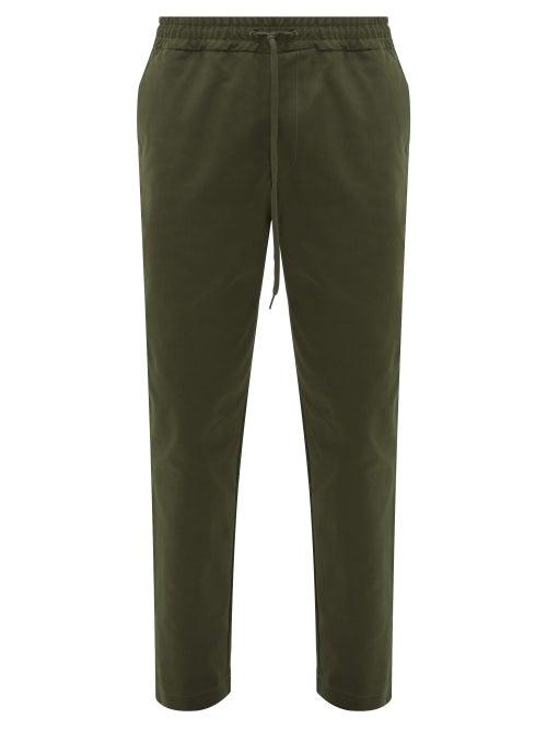 Matchesfashion.com Barena Venezia - Cosma Elasticated-waist Cotton-twill Trousers - Mens - Khaki