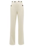 Matchesfashion.com Roland Mouret - Palmetto Wool Crepe Wide Leg Trousers - Womens - Cream