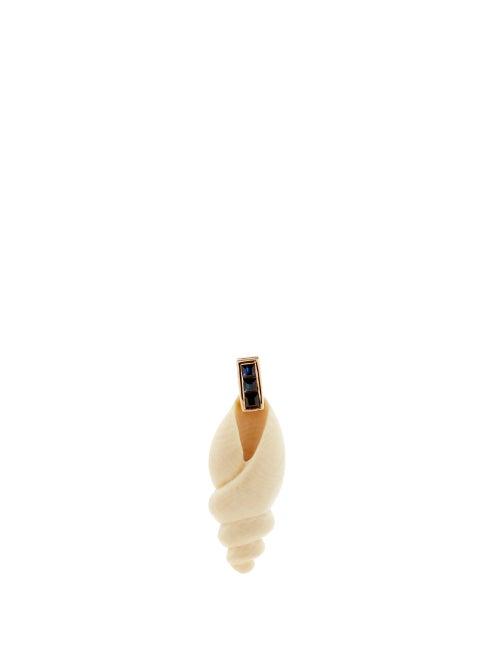 Matchesfashion.com Dezso - Sapphire & 18kt Gold Shell Charm - Womens - Gold