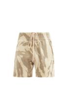Matchesfashion.com Les Tien - Yacht Tie-dye Brushed-back Cotton Shorts - Mens - Green Multi