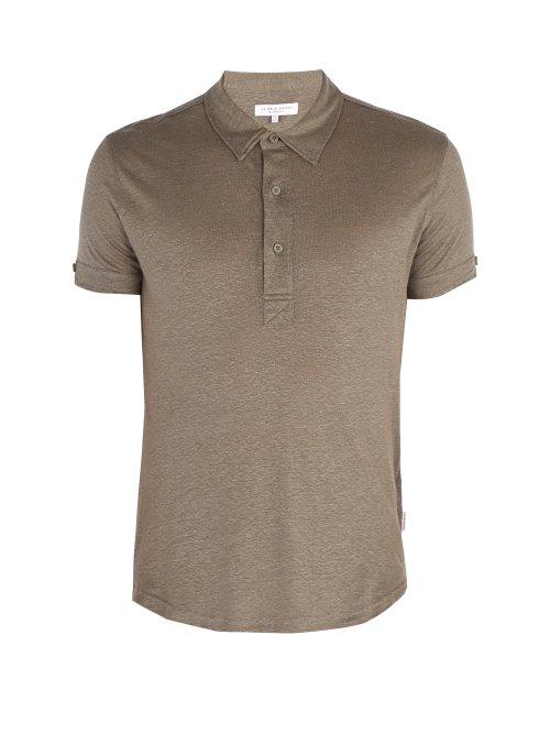 Matchesfashion.com Orlebar Brown - Sebastian Linen Polo Shirt - Mens - Grey
