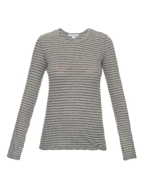 James Perse Striped Cotton Crew-neck T-shirt