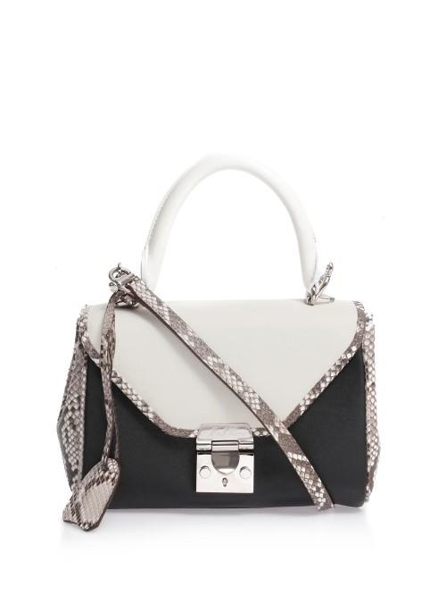 Mark Cross Scottie Mini Python And Leather Tote