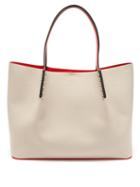 Christian Louboutin - Cabarock Grained-leather Tote Bag - Womens - Beige