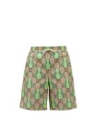 Gucci - Gg Pineapple-print Shorts - Mens - Brown Multi