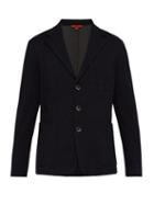 Matchesfashion.com Barena Venezia - Torceo Single Breasted Cotton Blend Jersey Blazer - Mens - Navy