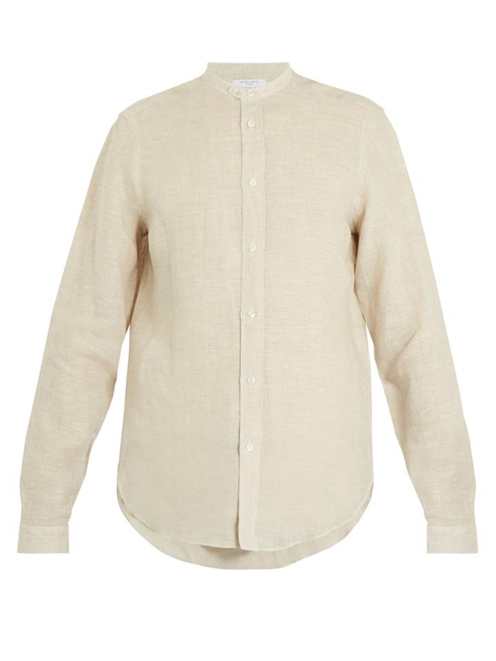 Boglioli Granddad-collar Linen Shirt