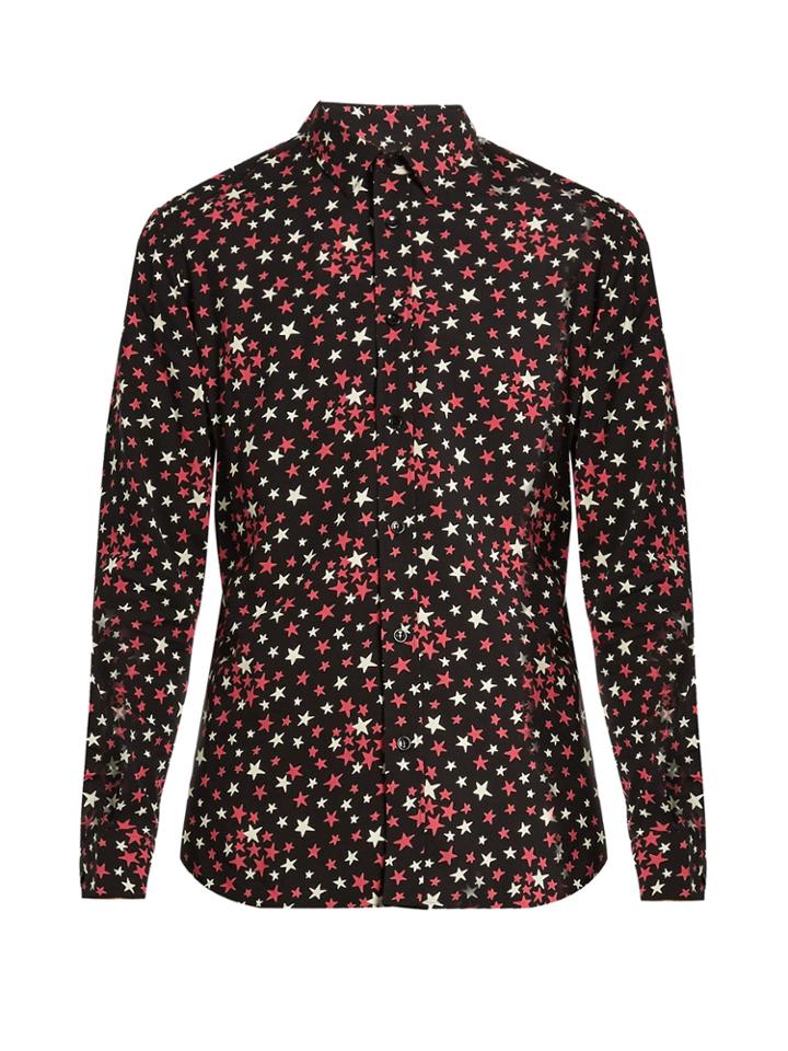 Saint Laurent Star-print Broadcloth Shirt