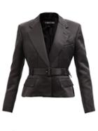 Tom Ford - Cropped Double-silk Duchesse Jacket - Womens - Black