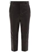 Rick Owens - High-rise Cropped Leather Trousers - Womens - Black