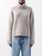Allude - Wool-blend Roll-neck Sweater - Womens - Dark Beige