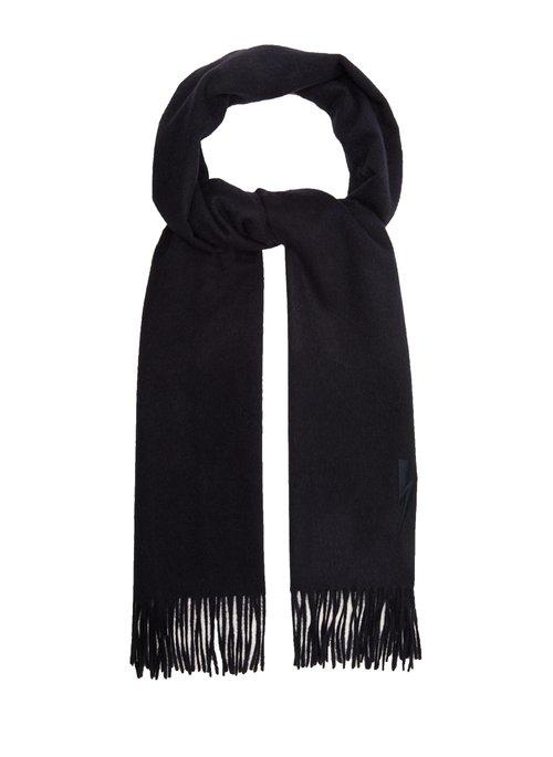 Matchesfashion.com Neil Barrett - Lightning Bolt Embroidered Scarf - Mens - Navy