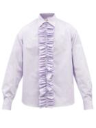 Marni - Frilled Cotton-poplin Shirt - Mens - Light Purple