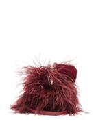 Matchesfashion.com Marques'almeida - Feather-trimmed Leather Bag - Womens - Burgundy