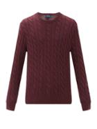 Matchesfashion.com Polo Ralph Lauren - Cable-knit Cotton Sweater - Mens - Burgundy