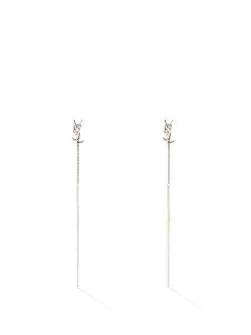 Saint Laurent - Opyum Ysl Drop Earrings - Womens - Silver