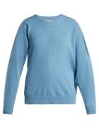 Matchesfashion.com Stella Mccartney - Asymmetric Wool Blend Sweater - Womens - Blue