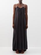 Raey - Adjustable-front Cotton-blend Maxi Dress - Womens - Black